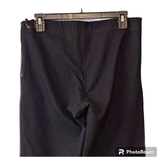 Vintage Tommy Hilfiger Dark Red Brown Leather Pants with Black Fabric - Sz 10 - Picture 3 of 14